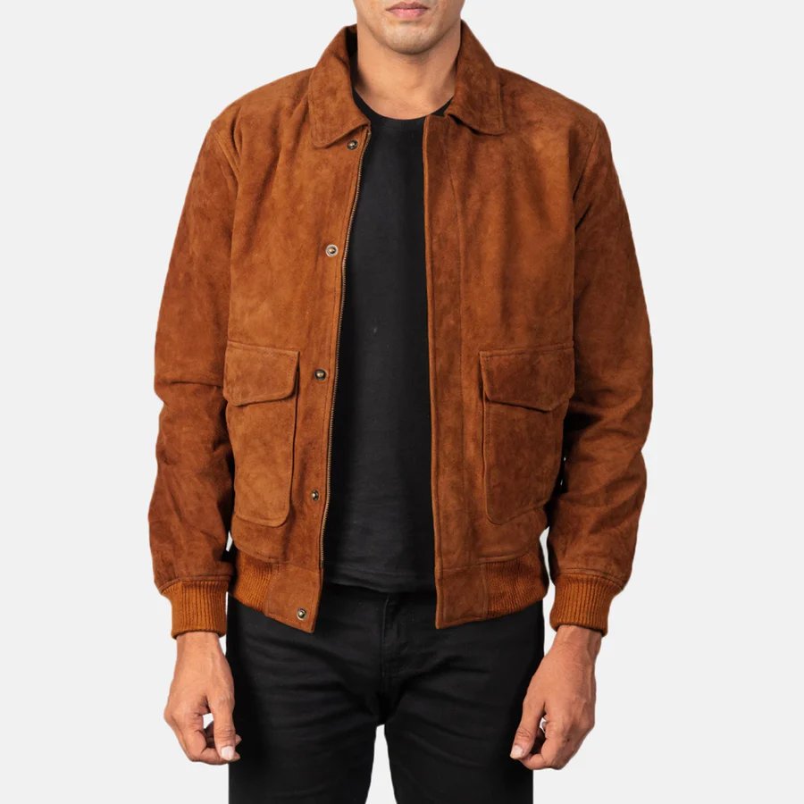 Coffmen Brown A2 Leather Bomber Jacket