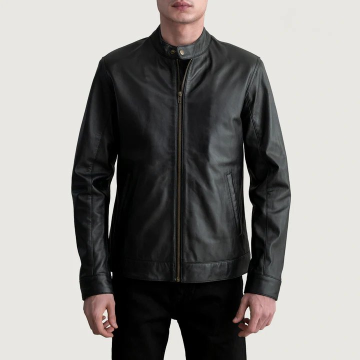 Zen Tumbled Black Leather Biker Jacket
