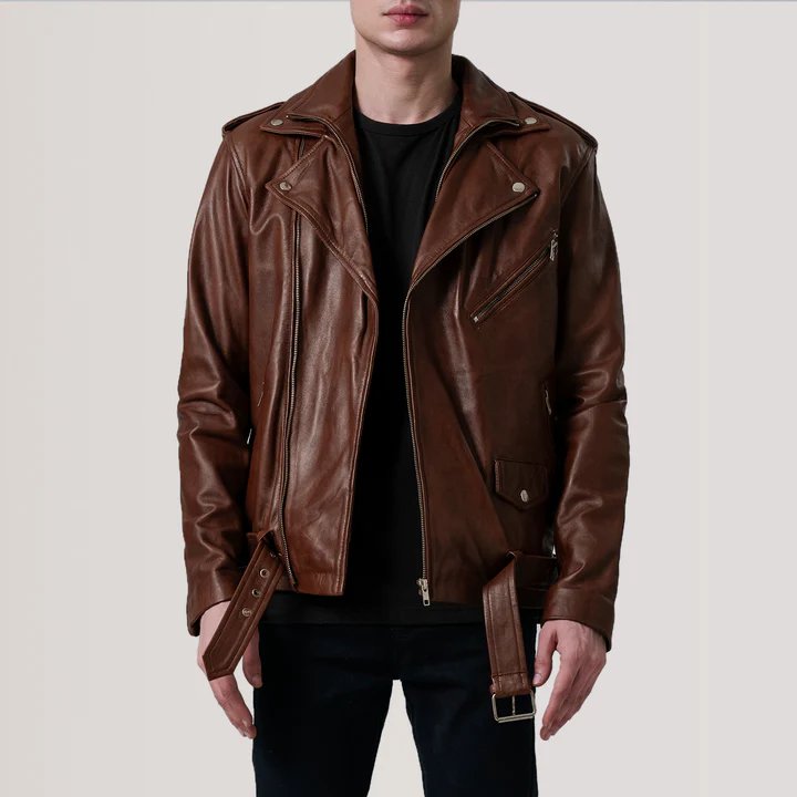 Kole Distressed Black Leather Double Rider Jacket