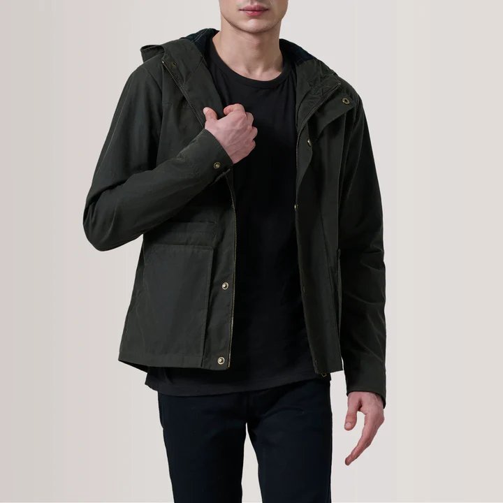 Marlo Brown Canvas Hooded Work Jacket