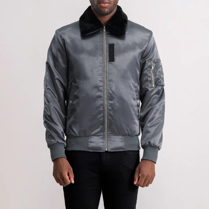 Clyde B-15 Grey Bomber Jacket